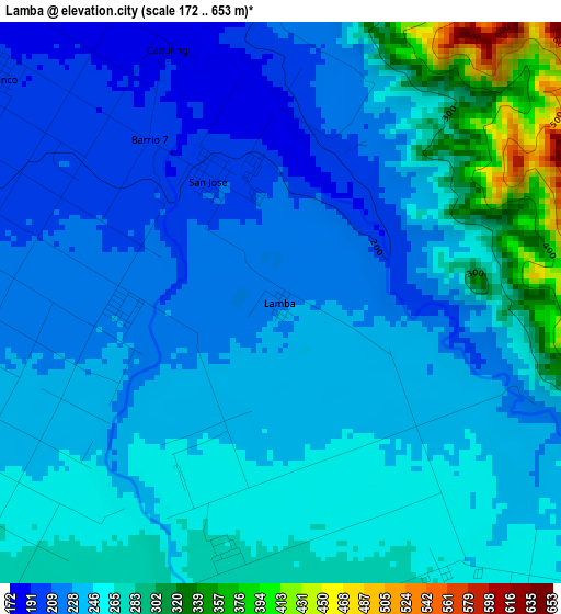 Lamba elevation map