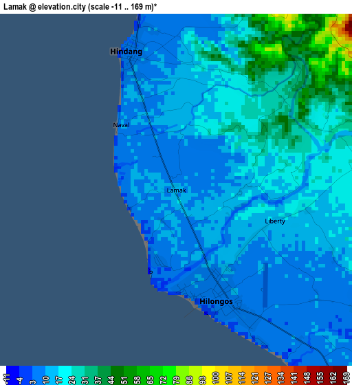 Lamak elevation map