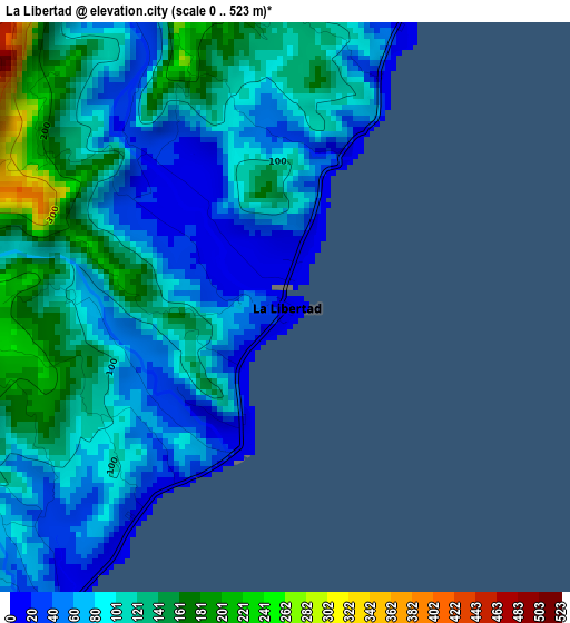 La Libertad elevation map