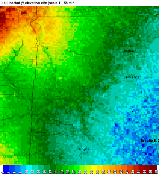 La Libertad elevation map