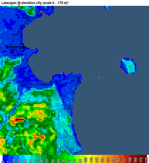 Lalauigan elevation map