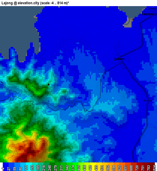 Lajong elevation map