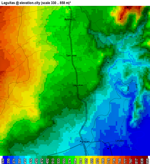 Laguitas elevation map