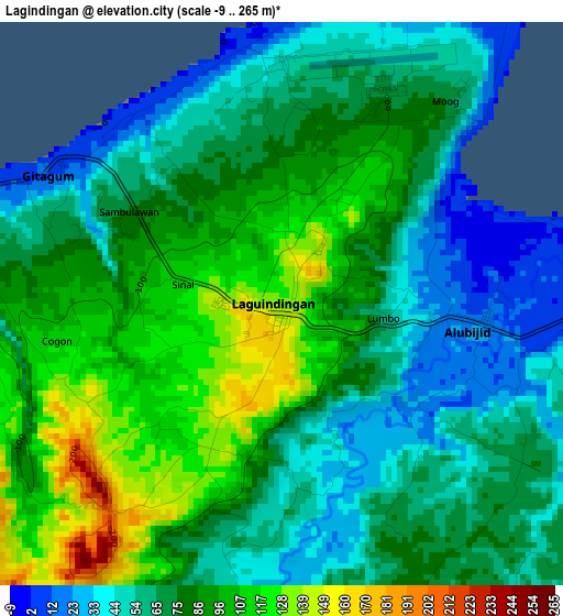 Lagindingan elevation map