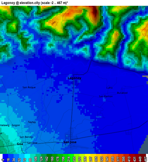 Lagonoy elevation map