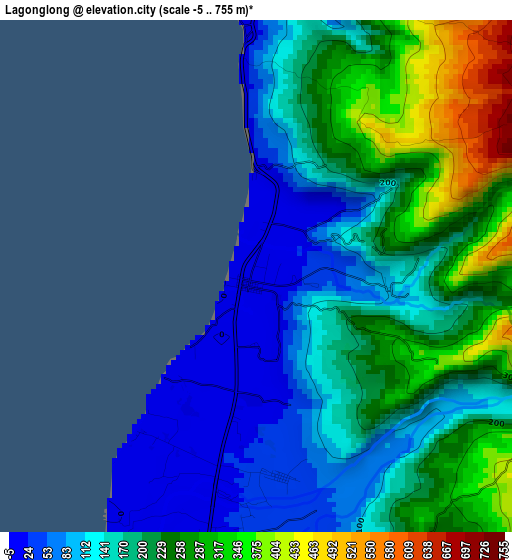 Lagonglong elevation map