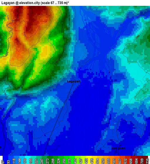 Lagayan elevation map