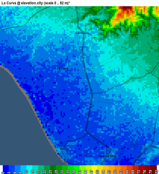 La Curva elevation map