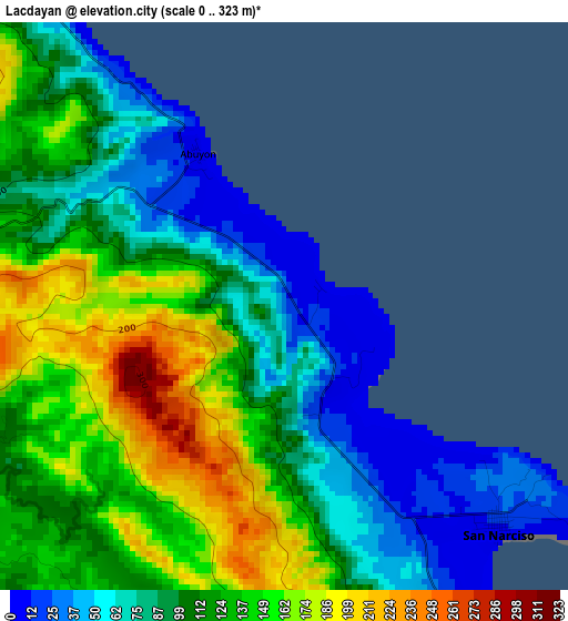 Lacdayan elevation map