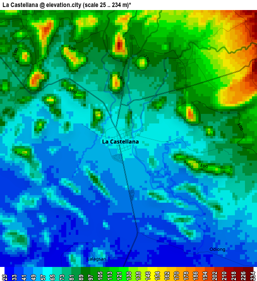 La Castellana elevation map