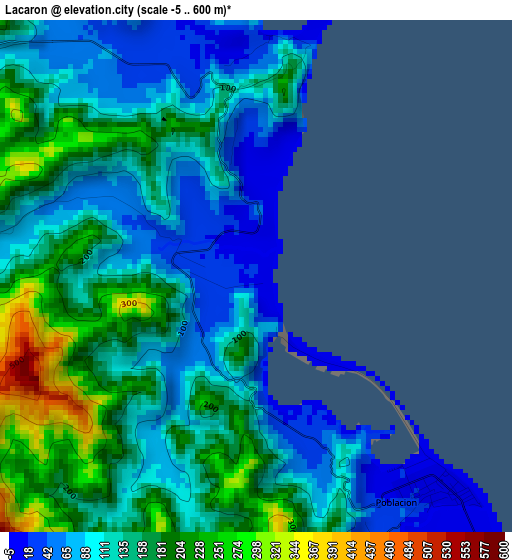 Lacaron elevation map