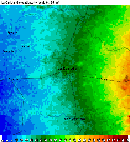 La Carlota elevation map