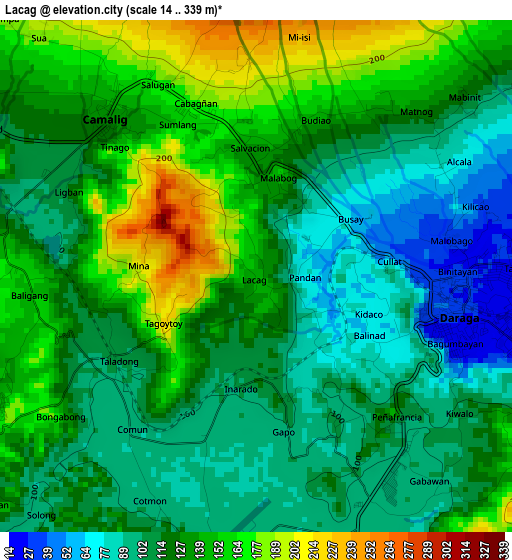 Lacag elevation map