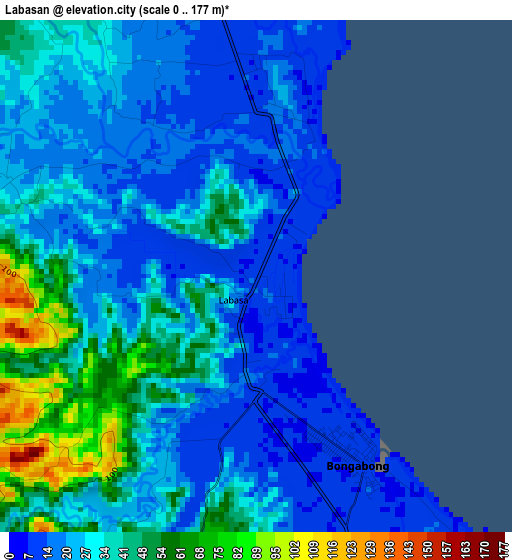 Labasan elevation map