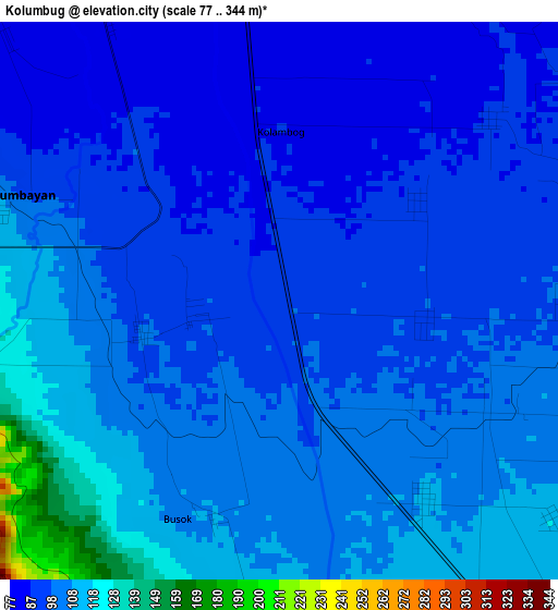 Kolumbug elevation map