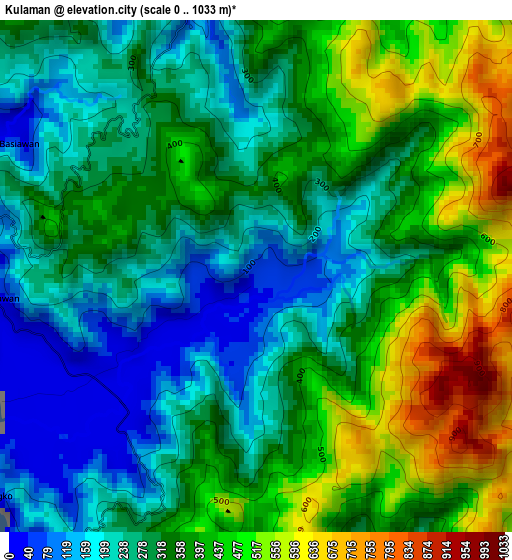 Kulaman elevation map