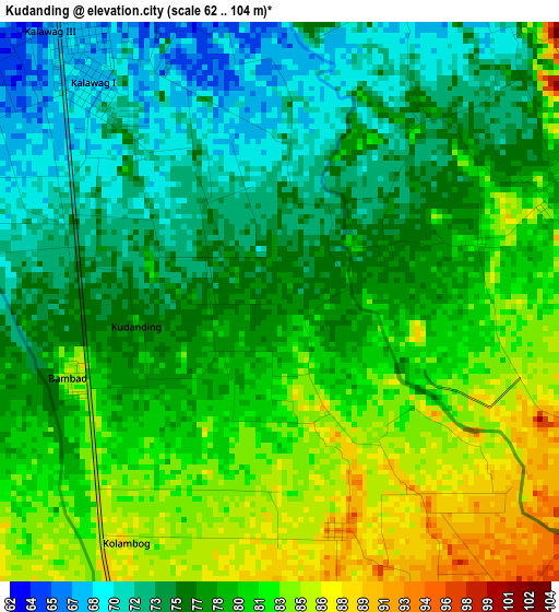 Kudanding elevation map