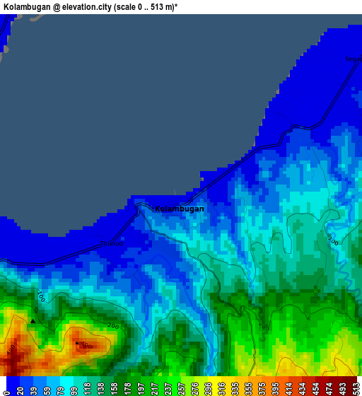 Kolambugan elevation map