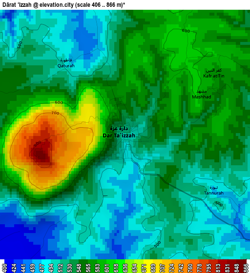 Dārat ‘Izzah elevation map