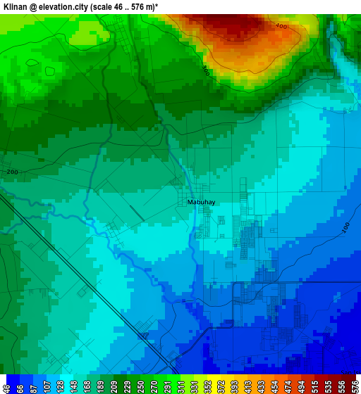 Klinan elevation map