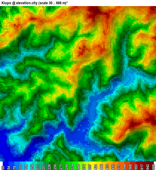 Kiupo elevation map