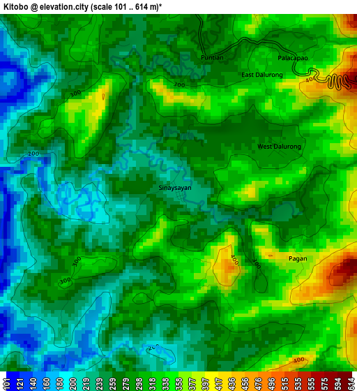 Kitobo elevation map