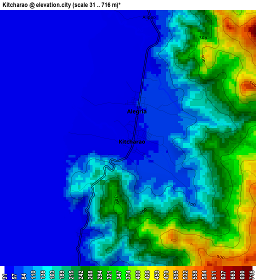 Kitcharao elevation map