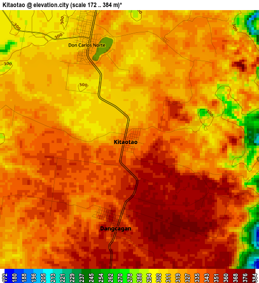 Kitaotao elevation map