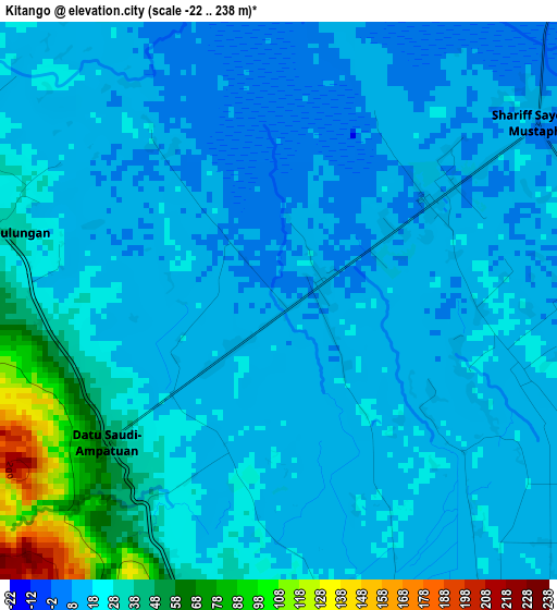 Kitango elevation map