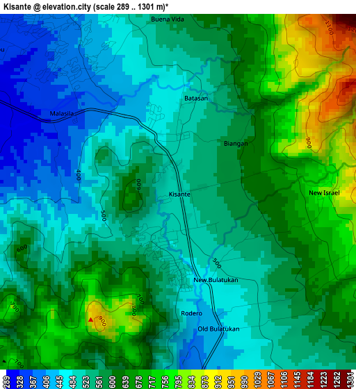 Kisante elevation map