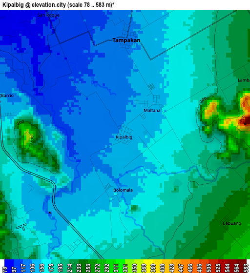 Kipalbig elevation map