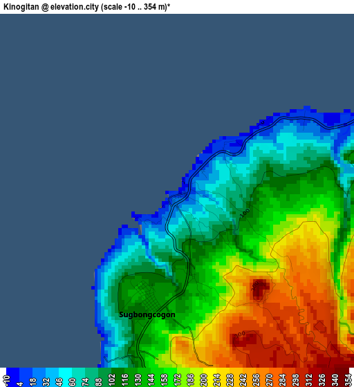 Kinogitan elevation map