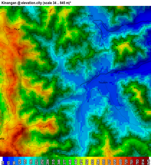 Kinangan elevation map