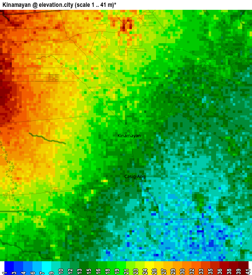 Kinamayan elevation map