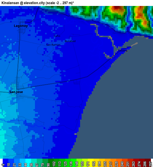 Kinalansan elevation map
