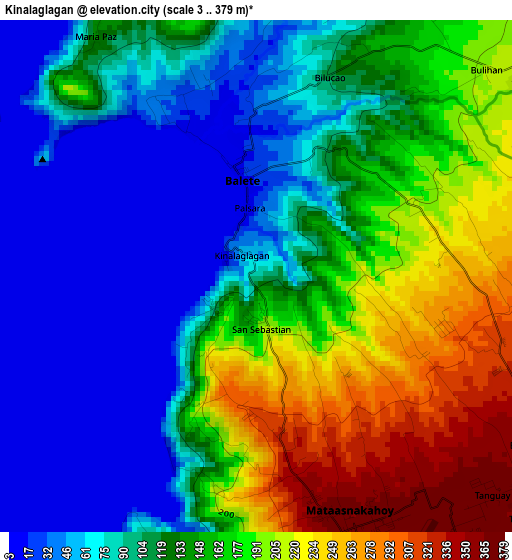 Kinalaglagan elevation map