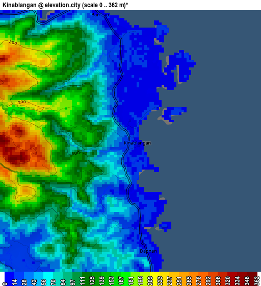 Kinablangan elevation map