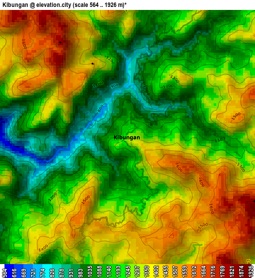 Kibungan elevation map