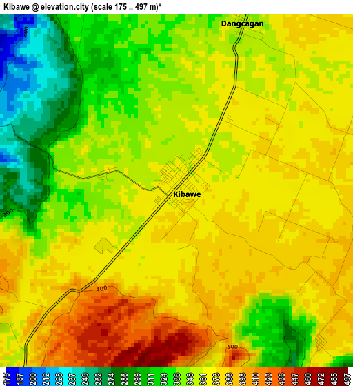 Kibawe elevation map