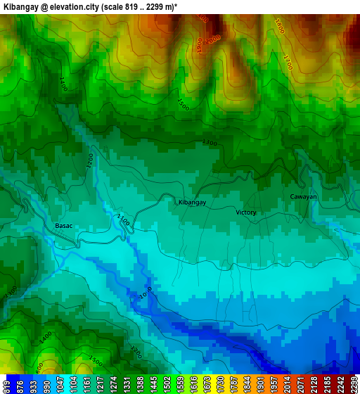 Kibangay elevation map