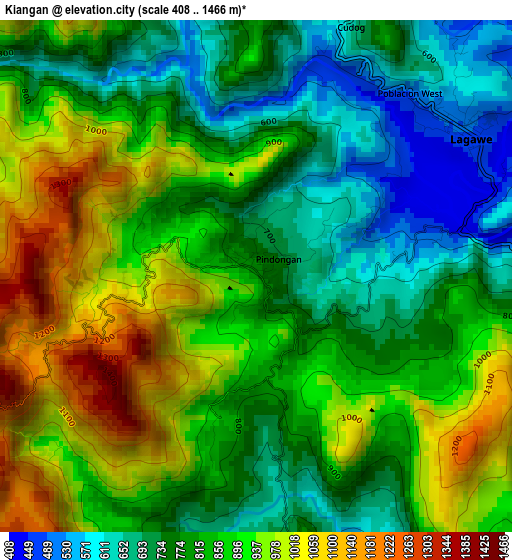 Kiangan elevation map