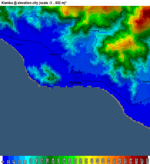 Kiamba elevation map