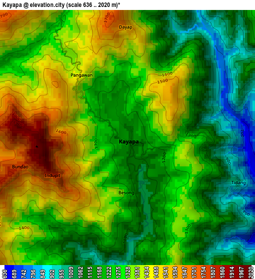 Kayapa elevation map