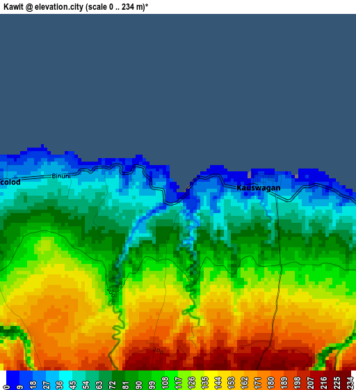 Kawit elevation map