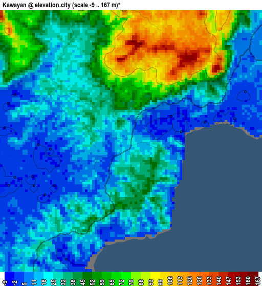 Kawayan elevation map