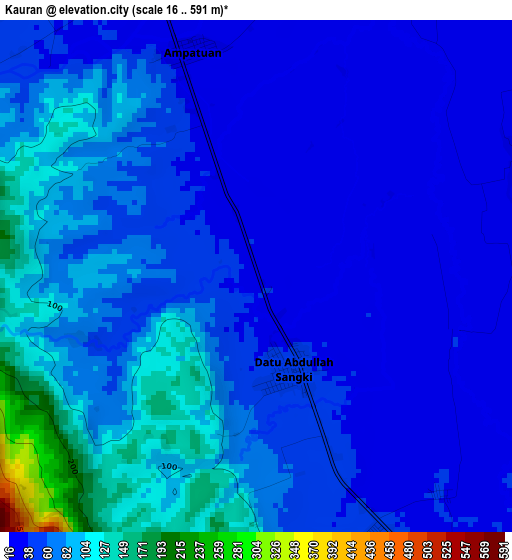 Kauran elevation map