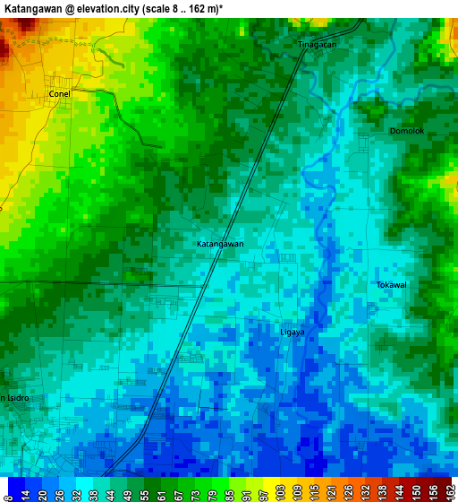 Katangawan elevation map