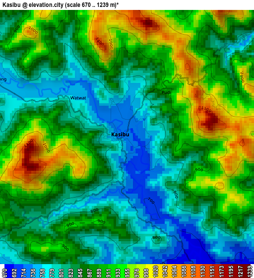 Kasibu elevation map