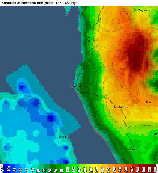 Kaputian elevation map