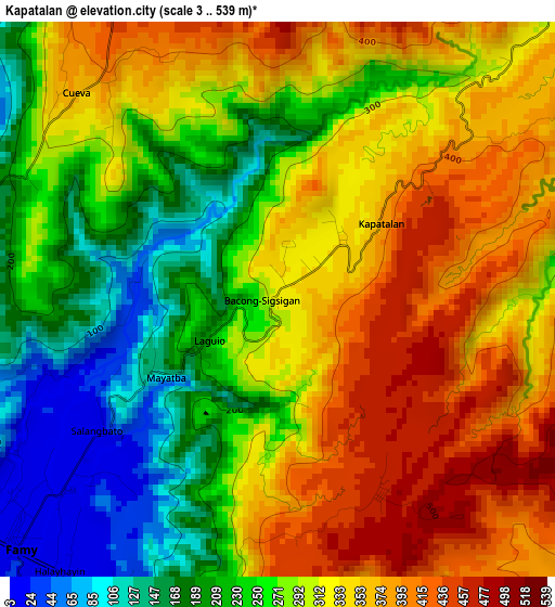 Kapatalan elevation map